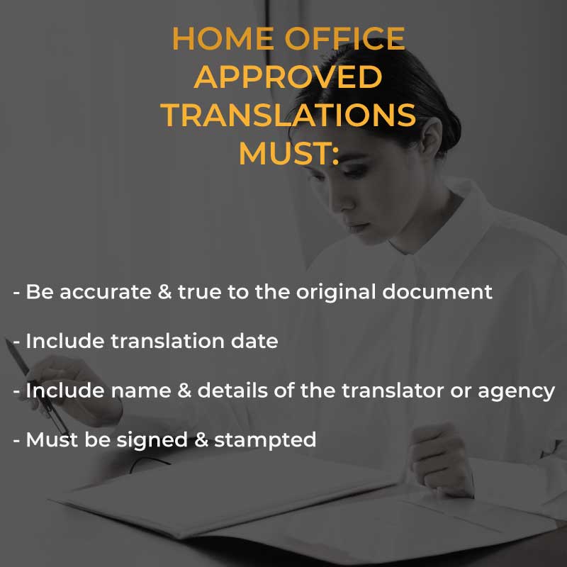 Home Office UK Translation Requirenments